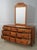 French Country Ethan Allen Country French Distressed Finish Dresser W. Mirror For Sale - Image 3 of 16