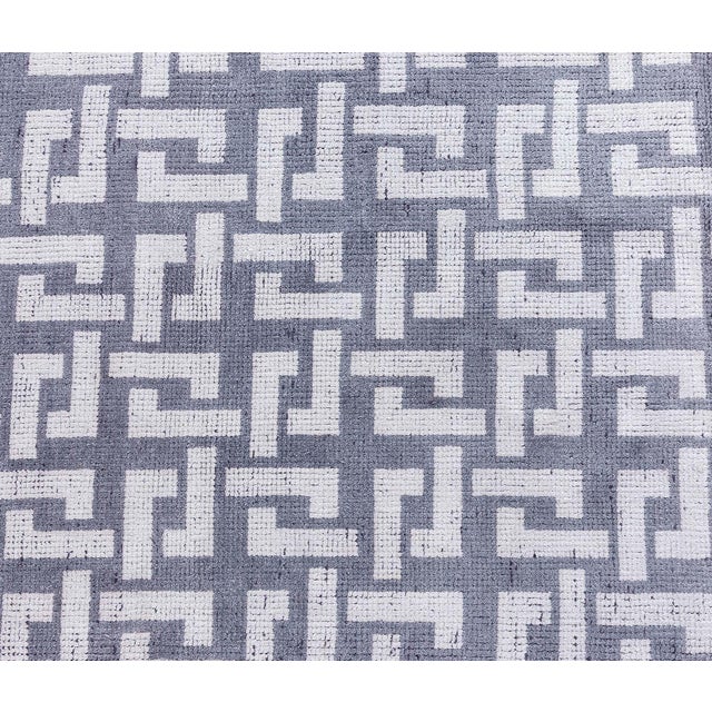 Modern Contemporary Black and White Large Modular Geometric Rug by Doris Leslie Blau For Sale - Image 3 of 8