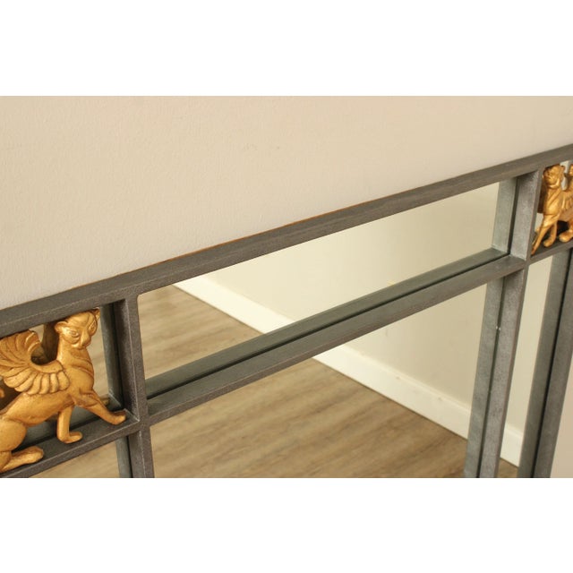 Late 20th Century Neoclassical Revival Style Steel Frame Wall Mirror For Sale - Image 9 of 13