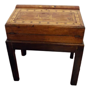 Circa 1860 Swedish Travel or Lap Desk on Custom Made Side Table Stand