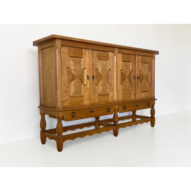 Wood Vintage Oak Sideboard by Henning Kjærnulf for Nyrup Furniture Factory, Denmark, 1960s For Sale - Image 7 of 18