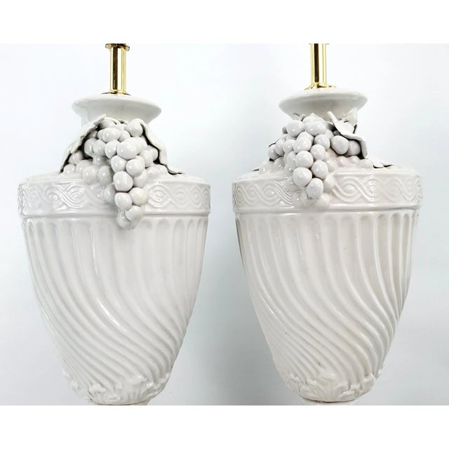 Lamps Pair Italian Blanc De Chine Restored For Sale - Image 9 of 13