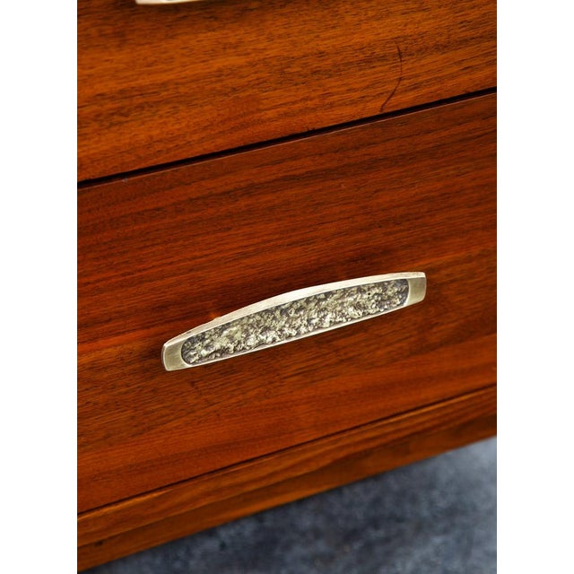 1960s End Side Table Solid Walnut Ace Hi 2 Drawer, Attributed For Sale - Image 9 of 11