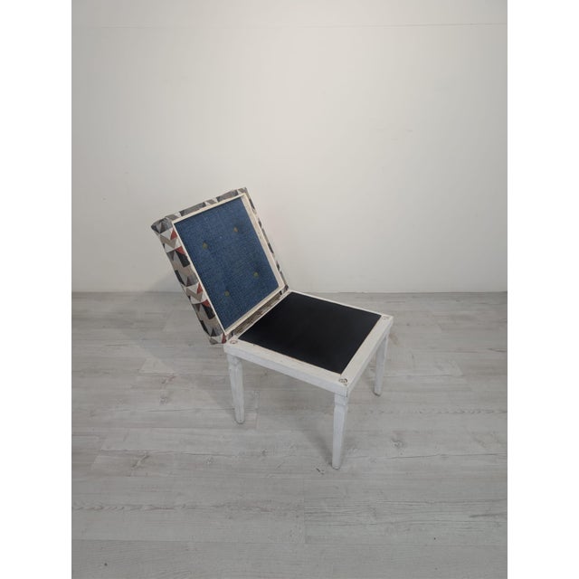 Pouf with Ladder in Grey and Brown For Sale - Image 9 of 13