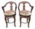 1990s Attributed to Maitland-Smith Carved Wood Swivel Bar Stools With Upholstered Seats - Pair For Sale