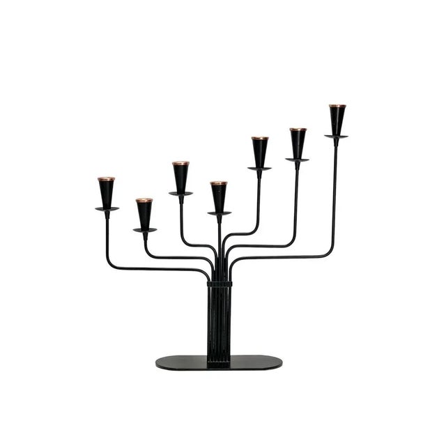 Black Mid-Century Modern Candleholder in Copper and Metal by Gunnar Ander for Ystad-Metall, 1960s For Sale - Image 8 of 8