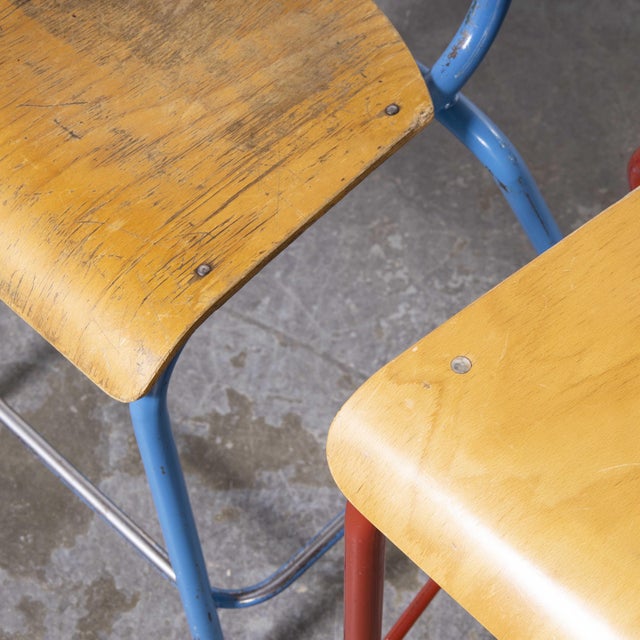 Wood High Laboratory Stacking Chairs from Mullca, 1950s, Set of 3 For Sale - Image 7 of 11