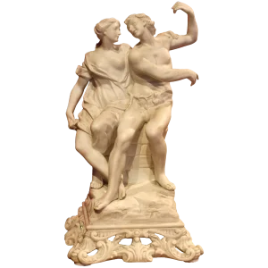Late 19th Century White Porcelain Group of Male and Female Figurines by Capodimonte, 1890s