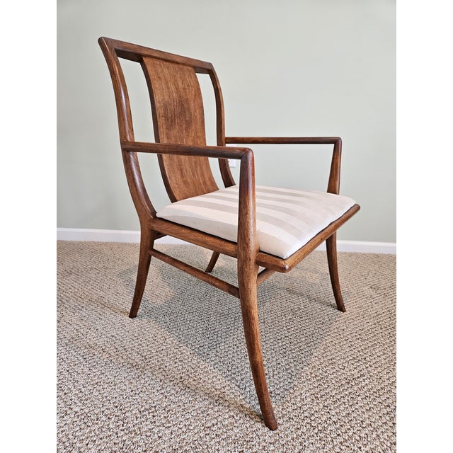 Mid-Century Modern Walnut Upholstered Armchairs (Set of 5) For Sale - Image 12 of 13