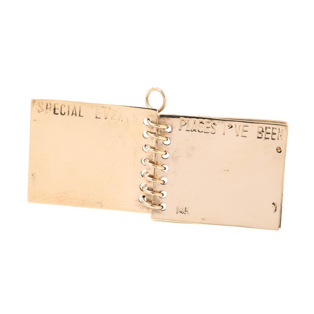 Modern 1950s "This Is My Life" Book Charm, 14k Yellow Gold, Length .75 In For Sale - Image 3 of 5