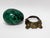 1950s Large & Heavy Sculpted Malachite Egg Specimen Sculpture on Ornate Brass Stand For Sale - Image 5 of 10