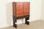 Berkey & Gay Hollywood Regency Chinoiserie Red Lacquered Hand Painted Bookcase or Bar Cabinet, Circa 1920s For Sale - Image 4 of 17