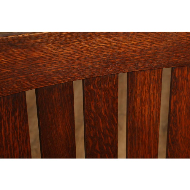 L&JG Stickley Antique Set Of Six U-Back Oak Dining Chairs Model #820 For Sale - Image 12 of 18