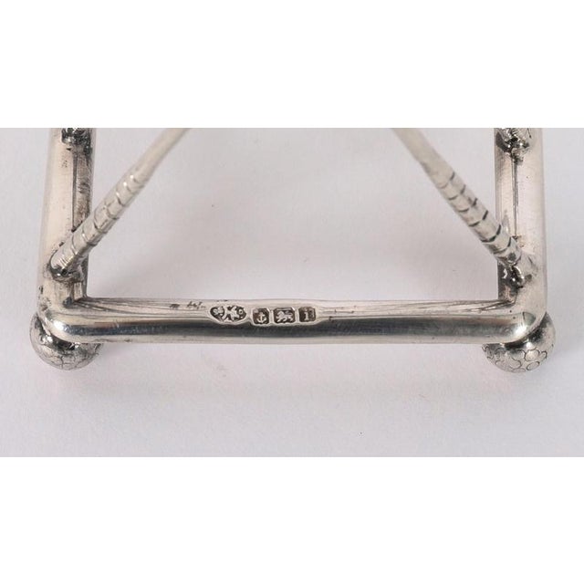 Antique 20th Century Sterling Silver Letter Toast Rack with Crossed Golf Clubs, 1890s For Sale - Image 9 of 12