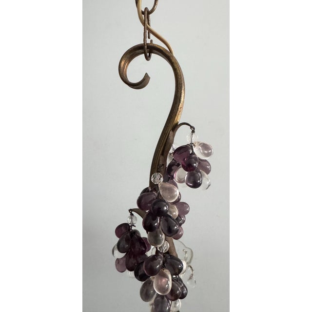 Shabby Chic Antique Chandelier With Glass Grape Clusters For Sale - Image 3 of 8