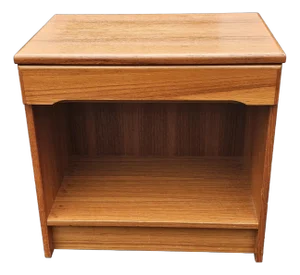 1970s Danish Modern Teak Single Drawer Bedside Table
