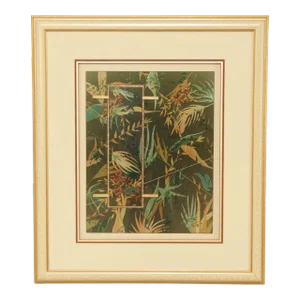Late 20th Century Rain Forest' Mixed Media Collage, Signed 'P. Fitch'