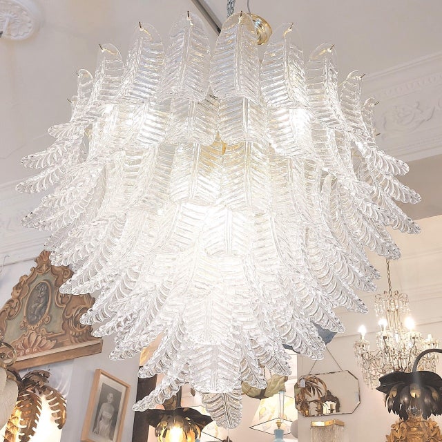 Murano Glass Fern Lamp, 1960s For Sale - Image 4 of 5