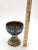 Abstract Vintage Handmade Artisan Blue/Teal/Cream Abstract Studio Pottery Goblet For Sale - Image 3 of 7