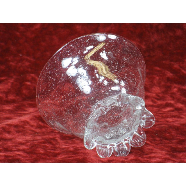 Glass 1920s Nut Bowl Venetian Glass Clear Small Footed For Sale - Image 7 of 9