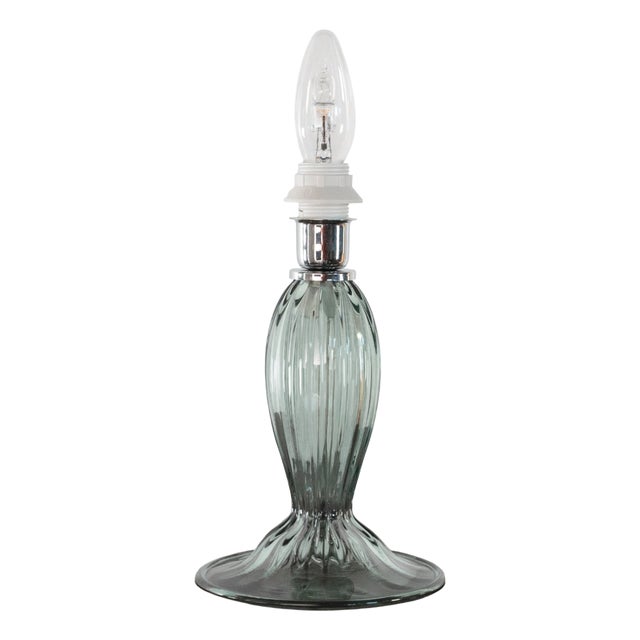 Murano Glass Table Lamp in Green Color, Italy, 1980s For Sale
