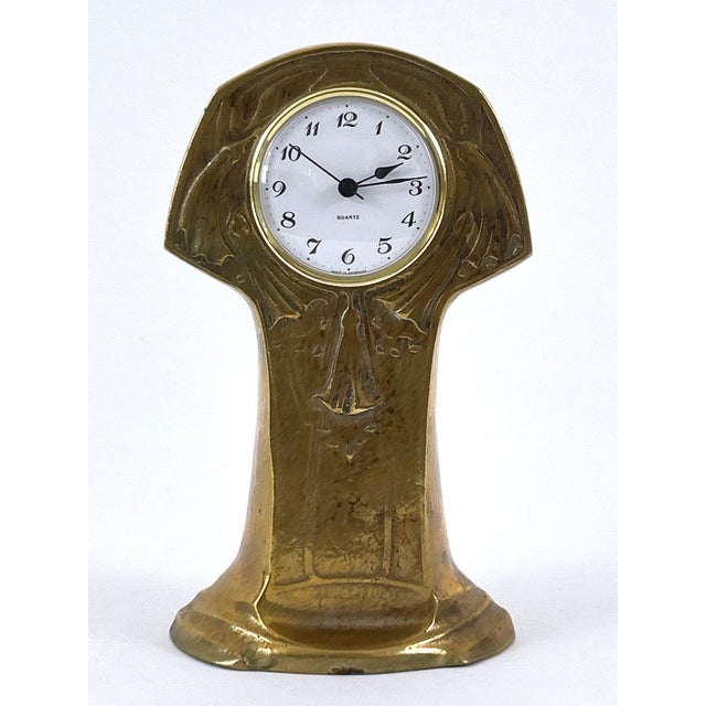 Art Nouveau Brass Mantel Clock, Germany, 1950s For Sale - Image 10 of 18