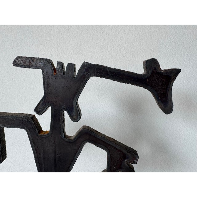 1990s Vintage Native American–Style Hand-Cut Metal Brutalist Abstract Sculpture For Sale - Image 10 of 12