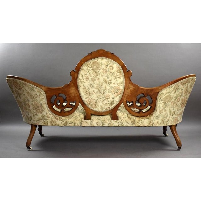 Victorian Walnut Carved Chaise Lounge, 1880 For Sale - Image 13 of 15