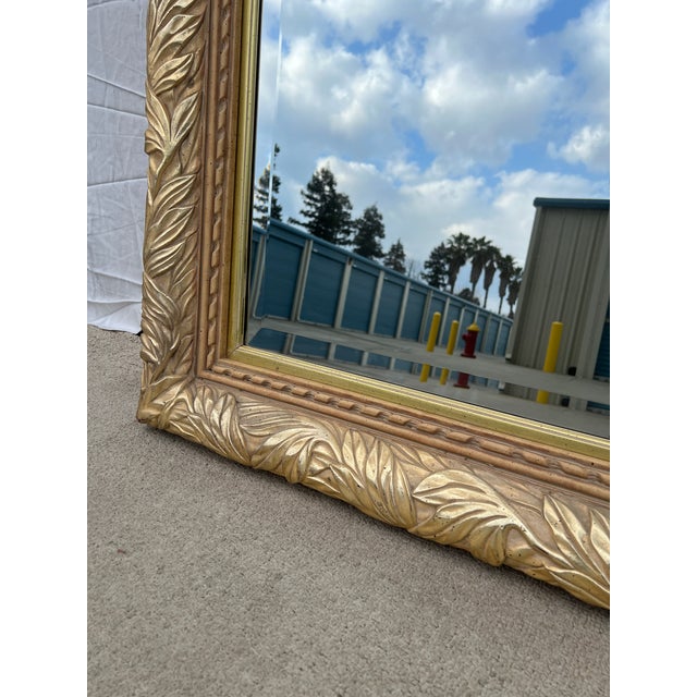 Wood Vintage Gold Neoclassical Style Wall Mirror For Sale - Image 7 of 12