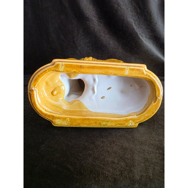 Mustard Vintage Hollywood Regency Caramel Ceramic Horse Sculptures - A Pair For Sale - Image 8 of 8