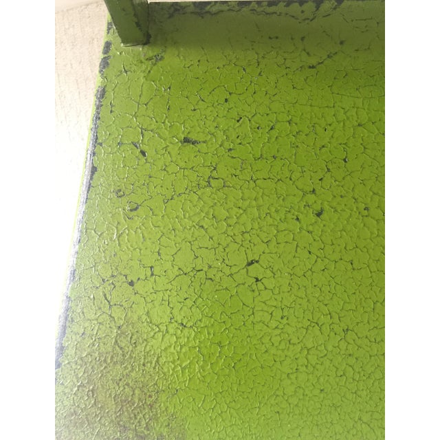 1990s Lime Green Distressed Side Chair For Sale In Denver - Image 6 of 7