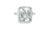 Mid-Century Modern Mid 20th Century 14k White Gold Aquamarine Diamond Cocktail Ring Estate, Size 7 For Sale - Image 3 of 4