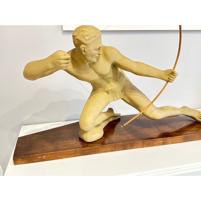 Melani, Large Art Deco Archer Sculpture, 1930, Plaster For Sale - Image 11 of 18