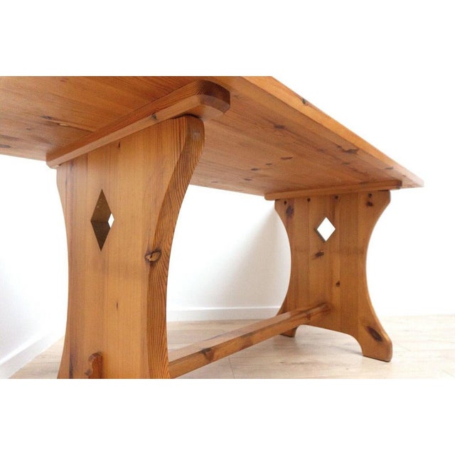 Mid-Century Swedish Dining Table and Stools in Pine, 1960, Set of 6 For Sale - Image 15 of 18