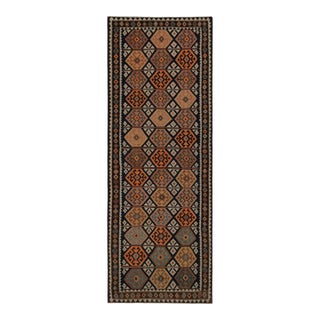 1960s Vintage Afghan Tribal Kilim Gallery Runner Rug With Medallions For Sale