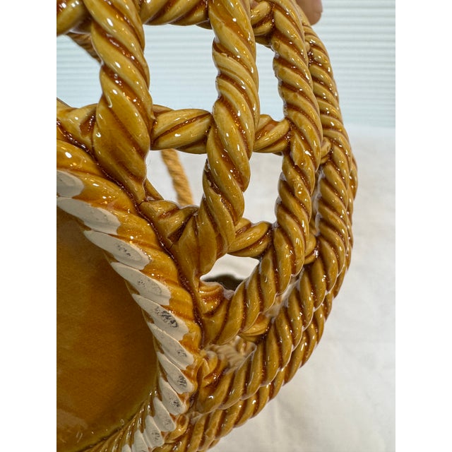 Late 20th Century Primo'Gi Ceramic Woven Basket, Signed For Sale - Image 5 of 12