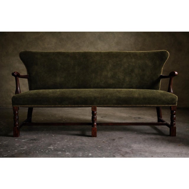 1940s Vintage Art Deco Danish Sofa in Oak, Denmark, 1940s For Sale - Image 5 of 18