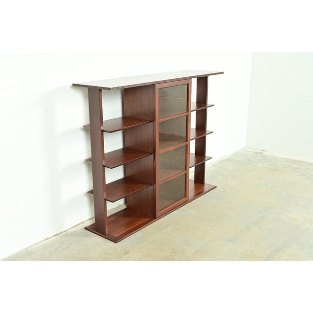 Heritage-Henredon Frank Lloyd Wright Taliesin Mahogany Bookcase or Room Divider, Newly Refinished For Sale - Image 4 of 14