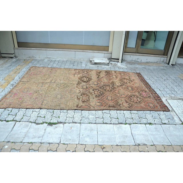 Anatolian Vintage Turkish Bohemian Kilim Rug For Sale - Image 9 of 11