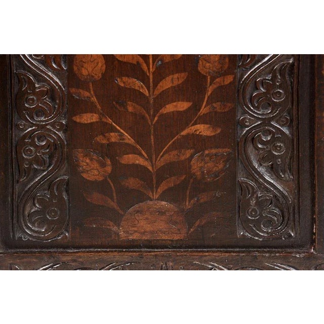 Wood Late 18th Century English Carved Oak Blanket Chest For Sale - Image 7 of 12