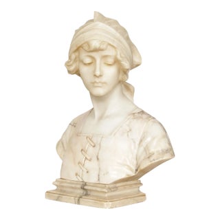 Cipriano Cipriani Carved Marble Bust of a Young Woman For Sale