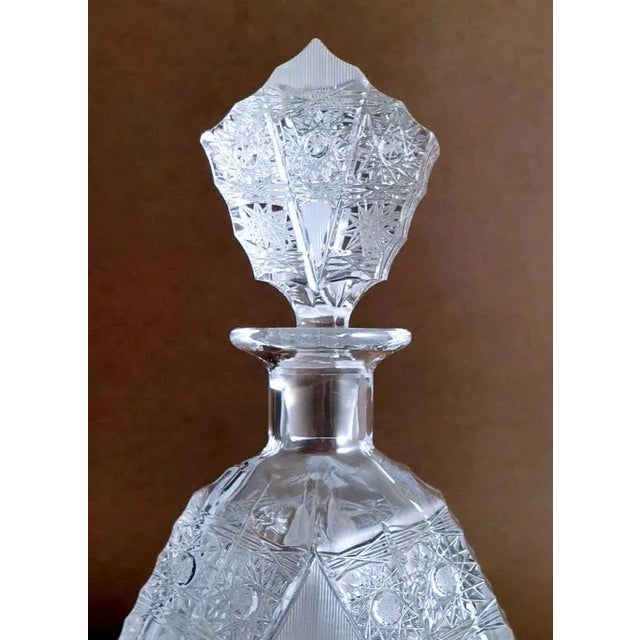 Biedermeier Bohemian Cut & Ground Crystal Liquor Bottle, 1920s For Sale - Image 9 of 13