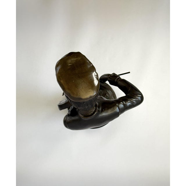 Bronze Sculpture of Violinist – 21" For Sale - Image 9 of 11