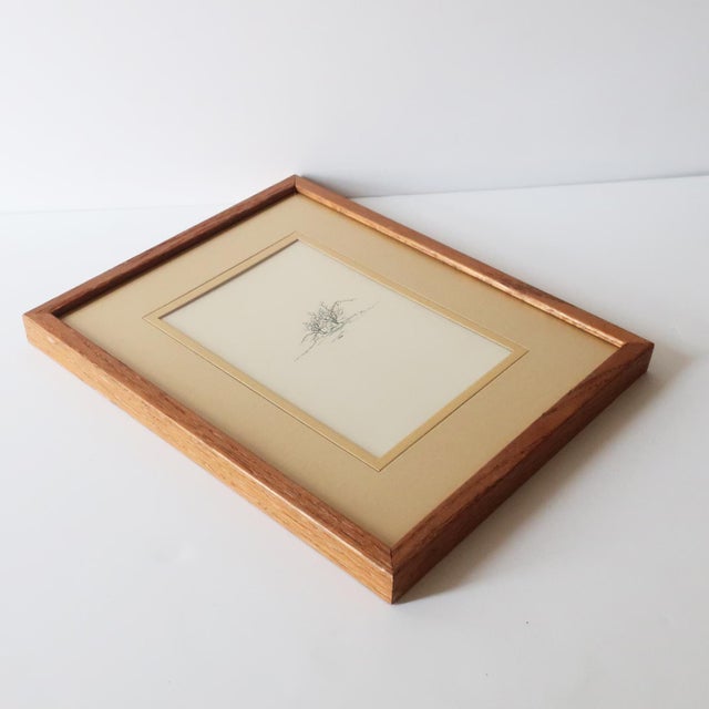 Framed Ink and Watercolor Drawing, Winter Landscape by Keith McDaniel For Sale - Image 4 of 8