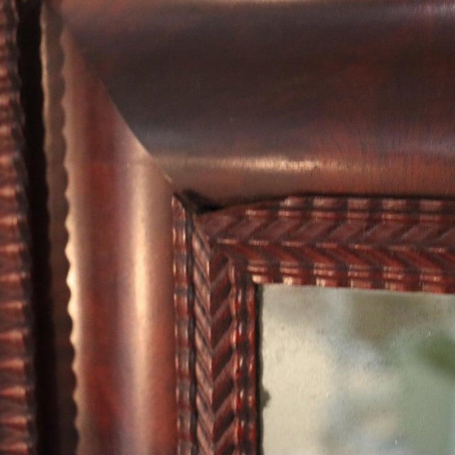 Large Antique Empire Flame Mahogany Ripple Edged Mirror C1840 For Sale - Image 6 of 9