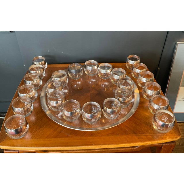 Dorothy Thorpe Mid 20th Century Attributed to Dorothy Thorpe Sterling Roly Poly & Punch Bowl Set- 27 Pieces For Sale - Image 4 of 18