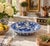 A classic large Chinoiserie blue and white porcelain shallow bowl, planter, or decorative charger plate. The painted...