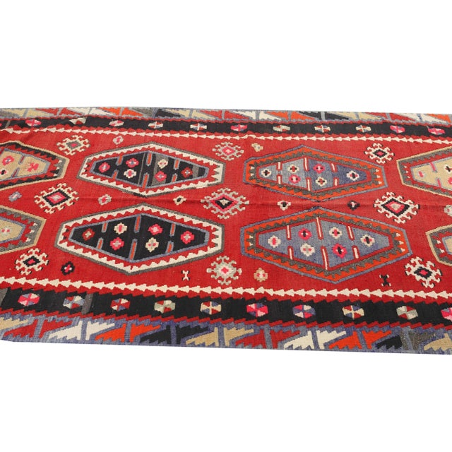 Mid 20th Century Vintage Turkish Wool Kilim Rug For Sale - Image 4 of 7