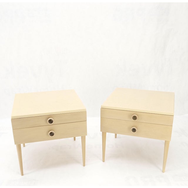Mid 20th Century Mid-Century Modern Bleached Walnut Cork Tops Paul Frankl End Side Tables MINT! For Sale - Image 5 of 18