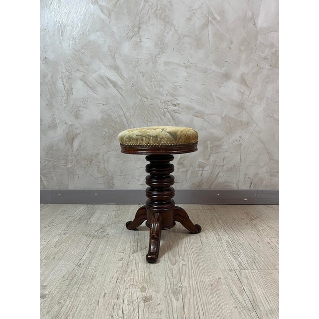 1900 - 1909 Walnut Piano Stool, 1900s For Sale - Image 5 of 8
